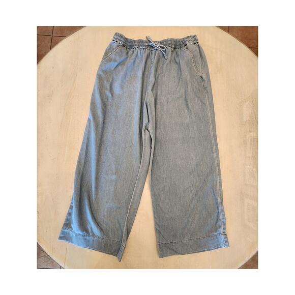 H&M Women's Wide Leg Cropped Ankle Pants SZ 10 - Picture 1 of 9